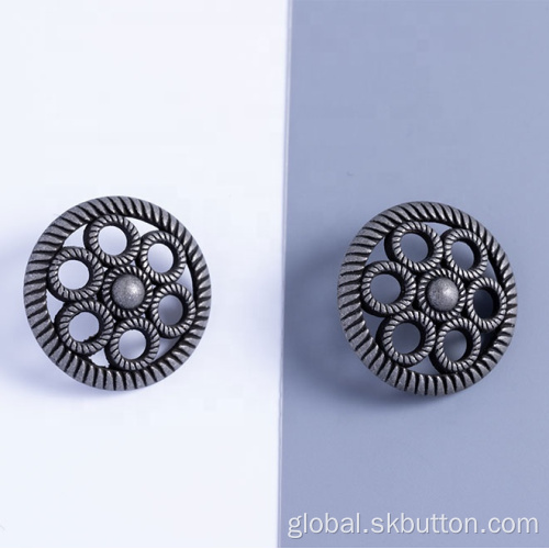 Custom Metal Buttons Customize hollow flower shape design antique shank buttons Manufactory